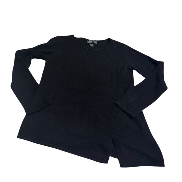 Philosophy By Republic 100% Cashmere Asymmetrical Black Pullover Large - Picture 2 of 11